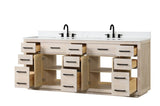 ZUN 84" Bathroom Vanity with Double Sink, Modern Bathroom Vanity Set with Soft-Close Cabinet and 9 W2316P151255