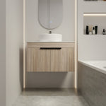 ZUN 30 " Modern Design Float Bathroom Vanity With Ceramic Basin Set, Wall Mounted White Oak Vanity With 27968939