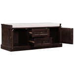 ZUN Storage Bench with 2 Drawers and 2 Cabinets, Shoe Bench with Removable Cushion for Living Room, 24970634