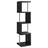 Black and Chrome 4-Tier Bookcase B062P153775