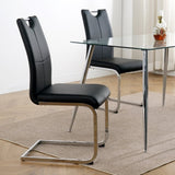 Modern Dining Chairs with Faux Leather Padded Seat Dining Living Room Chairs Upholstered Chair with W210127279
