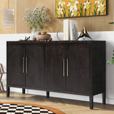 ZUN U-STYLE Storage Cabinet Sideboard Wooden Cabinet with 4 Metal handles ,4 Shelves and 4 Doors for WF309061AAP