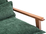 Cloud Shaped Indoor Leisure with Solid Wood Armrest & Solid Wood Frame, Chenille Fabric Accent 12027866