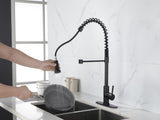 Spring kitchen with pull-out sprayer, stainless steel single handle single hole kitchen sink W2287P183742
