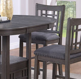 Dining Table Round Counter height Dining Table w Shelve 1pc Table Only Built In Leaf Solid wood Gray B011P182982