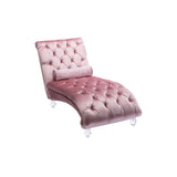 COOMORE Velvet Chaise Lounge Indoor,Button-Tufted Upholstered Chaise Lounge Chair with Pillow for W39538676