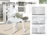 3 PCS Outdoor Set, All-Weather Cast Aluminum Rose Table and Chairs Set of 2, Patio 58855132