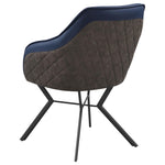 ZUN Blue and Gunmetal Upholstered Dining Chairs B062P145617