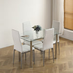 ZUN 110CM Clear Color Dining Table Set 31684439