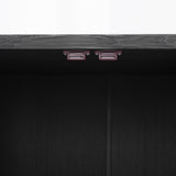 TREXM Farmhouse Sideboard Cabinet with Storage, Wood Buffet Cabinet with Glass Doors and Adjustable N715P264923B