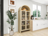 70.28" Tall Arched Kitchen Pantry, Modern Farmhouse Wood Kitchen Storage Cabinets ,Arched Storage W688P204446