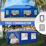 ZUN 10'x20' Outdoor Party Tent with 6 Removable Sidewalls, Waterproof Canopy Patio Wedding Gazebo, Blue 53823303