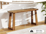 Walnut Solid Rubber Wood Narrow Console Table, 43" Space-Saving Entryway Table for Small Hallways 15141431