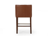 30.5 Inch Seat Height Bar Stool, Light Brown PU Upholstery with Back & Metal Footrest, Counter Stool 70678.00PUCOGN