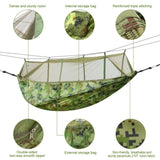 ZUN Camping Hammock, Portable Double Hammock with Net,600lbs Load 2 Persons Hammock w/Mosquito Net 91359901