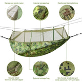 Camping Hammock, Portable Double Hammock with Net,600lbs Load 2 Persons Hammock w/Mosquito Net 91359901