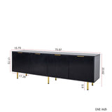 ZUN Modern warm Black TV cabinet for 80 inch TV Stands, for Living Room Bedroom W331P195807