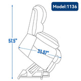 ZUN 23" Seat Width and High Back Large Size Blue Chenille Power Lift Recliner Chair with 8-Point W1803109170