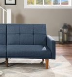 Transitional Look Living Room Sofa Couch Convertible Bed Navy Polyfiber 1pc Tufted Sofa Cushion HS00F8509-ID-AHD