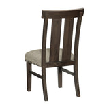 ZUN Classic Brown Finish Dining Chairs Set of 2, Upholstered Seat Nailhead Trim Wooden Dining Kitchen B011P248298