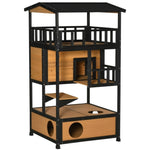 ZUN Wooden Cat House （Prohibited by WalMart） 14190426