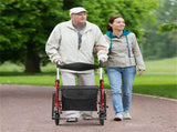 2-in-1 Rolling Walker & Wheelchair 6-Position Height Adjustment , 8" PVC Wheels, Folding 46860865