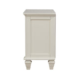 Cream White 3-drawer Nightstand with Pull Out Tray B062P148635