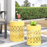 Outdoor Metal S/2 end table 73606.00YLW
