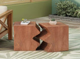MGO Side Table, Set of 2 Rectangular Outdoor Side Tables, Decorative Garden Stools for Indoor N770P341380N
