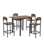 ZUN TOPMAX Farmhouse 5-piece Counter Height Drop Leaf Dining Table Set with Dining Chairs for 4,Black WF290233AAB