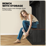 Storage Cabinet Hall Tree Entryway Bench with Coat Rack 37653115
