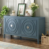 TREXM Retro Sideboard door with Circular Groove Design Round Metal Door Handle for Entrance, Dinning WF307723AAM