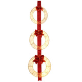 Christmas Wreath Set 3 Festive Wreaths with 450 LEDs, Red Ribbon, IP44 Weatherproof, No Assembly, 08194404