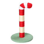 ZUN Christmas Cat Scratching Post, Cute Candy Cane Cat Scratcher with Sisal Scratching Post & Soft 87377269