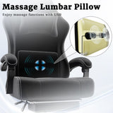 Ergonomic Gaming Chair, Video Game Chair with Massage Lumbar Support and Footrest, Height Adjustable 95655292