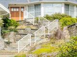 Handrails for Outdoor Steps, Iron Handrail Fits 3 Step, Transitional Handrail with Installation Kit, 75309135