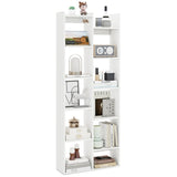 25.5" x 8" x 64" Wooden Bookcase with Anti-Tipping Kits - White 07927877