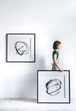 Set of 2 Modern Abstract Wall Art, Square Framed Wall Art, 31.5" x 31.5" W2078130287