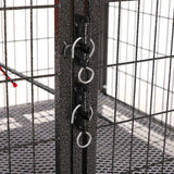 4-Story Pet Cage, Bunny Hutch with Ladder, Lockable Wheels and Removable Tray, Black and Orange W2181P153020