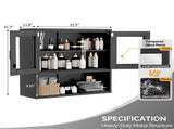 Steel 31.50" 31.50" 11.81" wall cabinet , steel display case, black 60792824