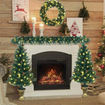 ZUN 4 Pieces Christmas Decoration Set with Garland Wreath and Entrance Trees 60546859