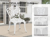 3 PCS Outdoor Bistro Set, All-Weather Cast Aluminum Butterfly Bistro Table and Chairs Set of 2, 53227481