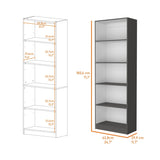 Sutton 4 Shelves Bookcase with Modern Storage Shelves B128P176169