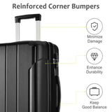 Luggage Sets 3 Piece, Expandable Hard shell ABS Suitcases Double Spinner, Travel luggage Set N730P296765B