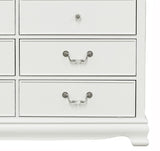 ZUN Classic Traditional Style Dresser of 6x Drawers White Finish Bedroom Antique Handles Wooden B01182191