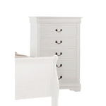 ZUN White 5-Drawer Chest with Metal Handles B062P209038