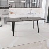 55.12-70.87"expandable modern kitchen dining table, rectangular MDF dining table for 4-6 people, 55673516