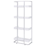 Glossy White 4-Shelf Open Back Bookcase B062P153766