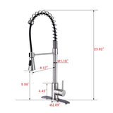 Commercial Modern Single Handle Spring High Arc Kitchen Faucet Brushed Nickel JYD0674BN
