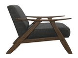 Modern Home Furniture Dark Gray Fabric Upholstered 1pc Accent Chair Cushion Back and Seat Walnut B01172867